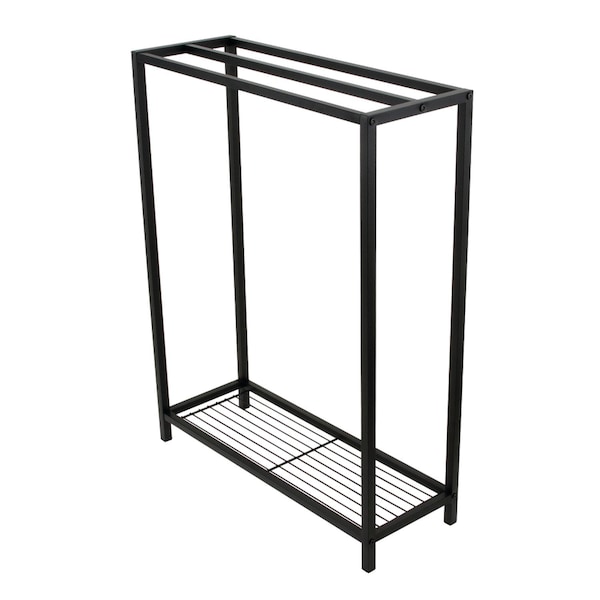 Freestanding Iron Towel Rack, Matte Black